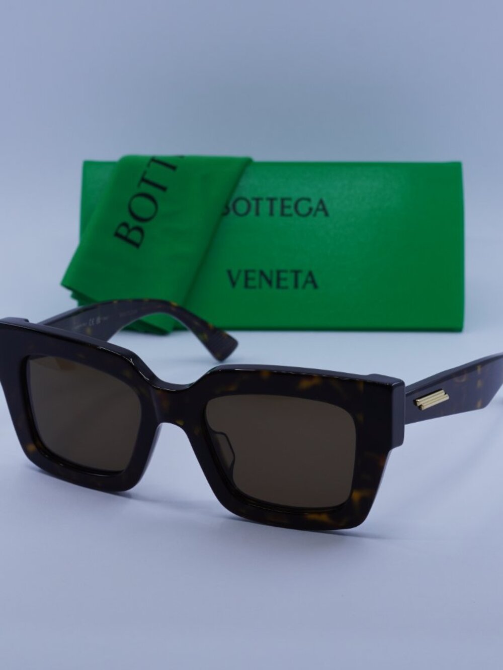 Bottega Veneta BV1212S 002 Sunglasses Havana Square Frame, Brown Lenses - Picture 10 of 10